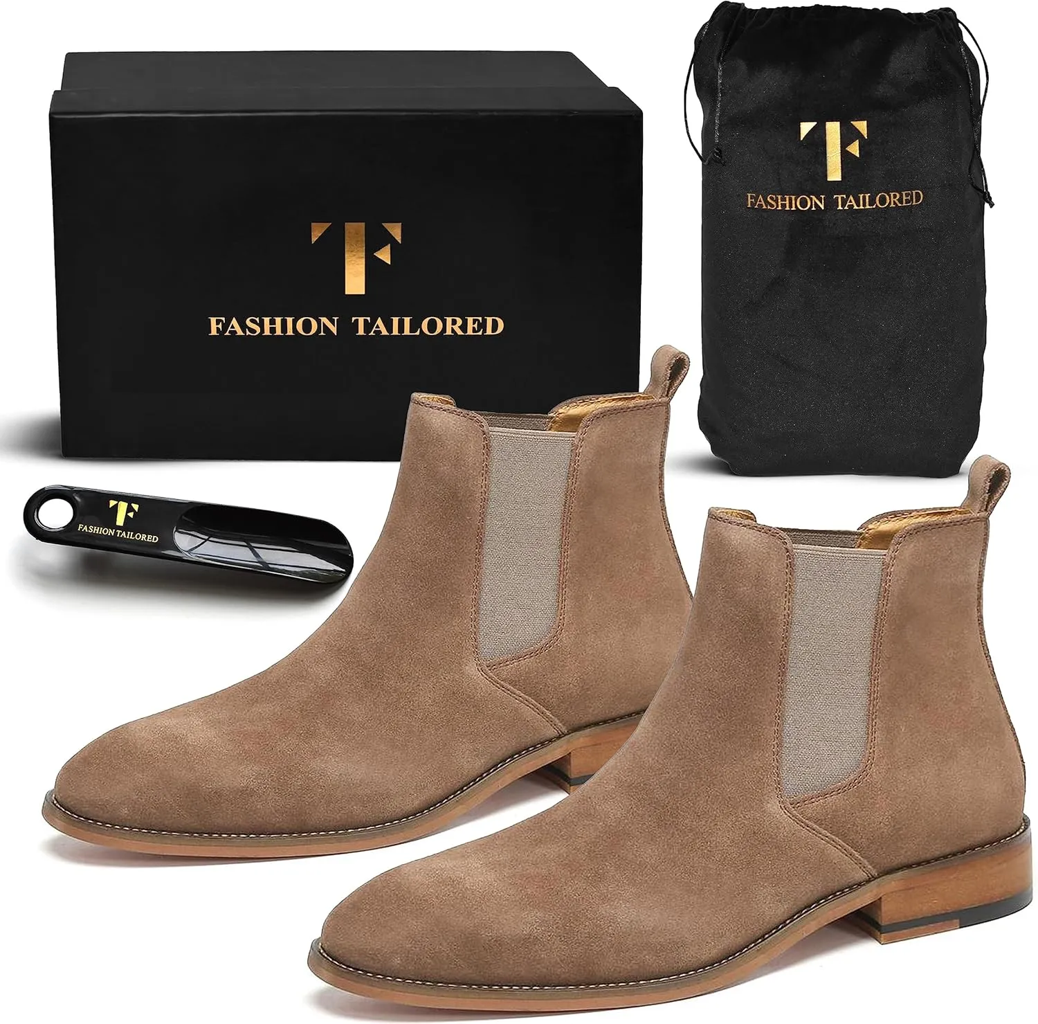 Fashion Tailored Mens Chelsea Boots - Casual Dress Boot with Leather Sole- Rugged Style and Functionality - Rounded Toe
