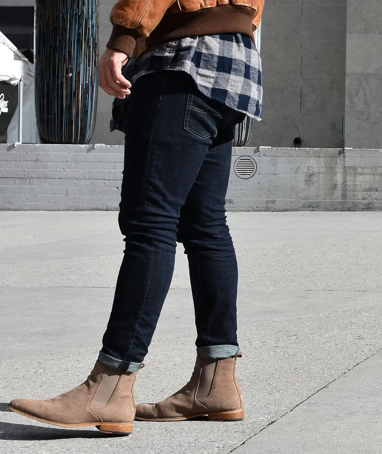 Fashion Tailored Mens Chelsea Boots - Casual Dress Boot with Leather Sole- Rugged Style and Functionality - Rounded Toe