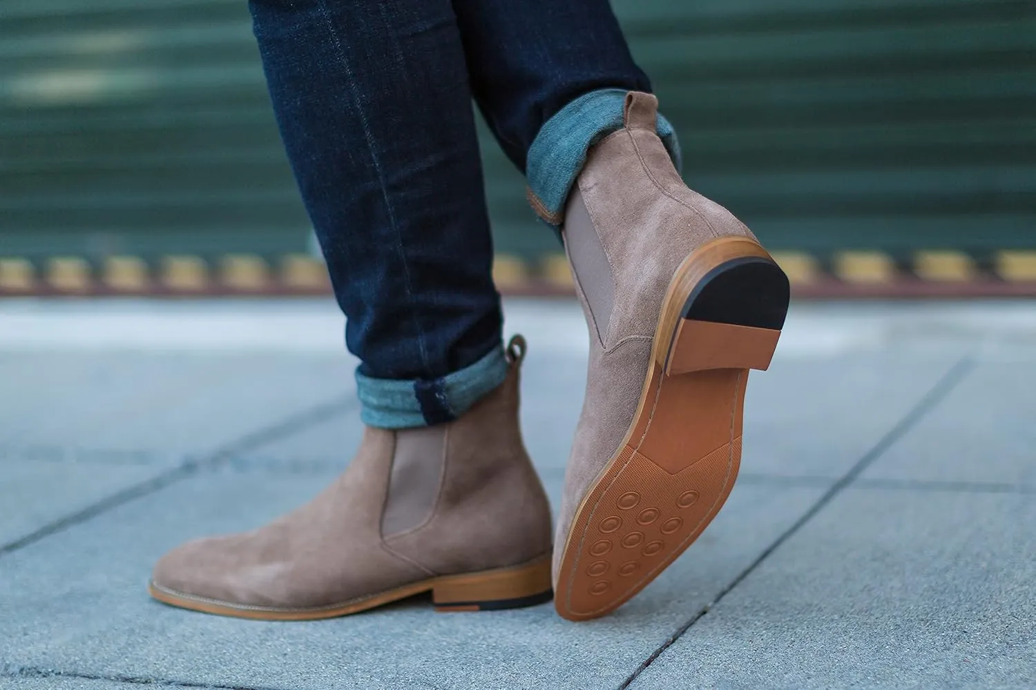 Fashion Tailored Mens Chelsea Boots - Casual Dress Boot with Leather Sole- Rugged Style and Functionality - Rounded Toe