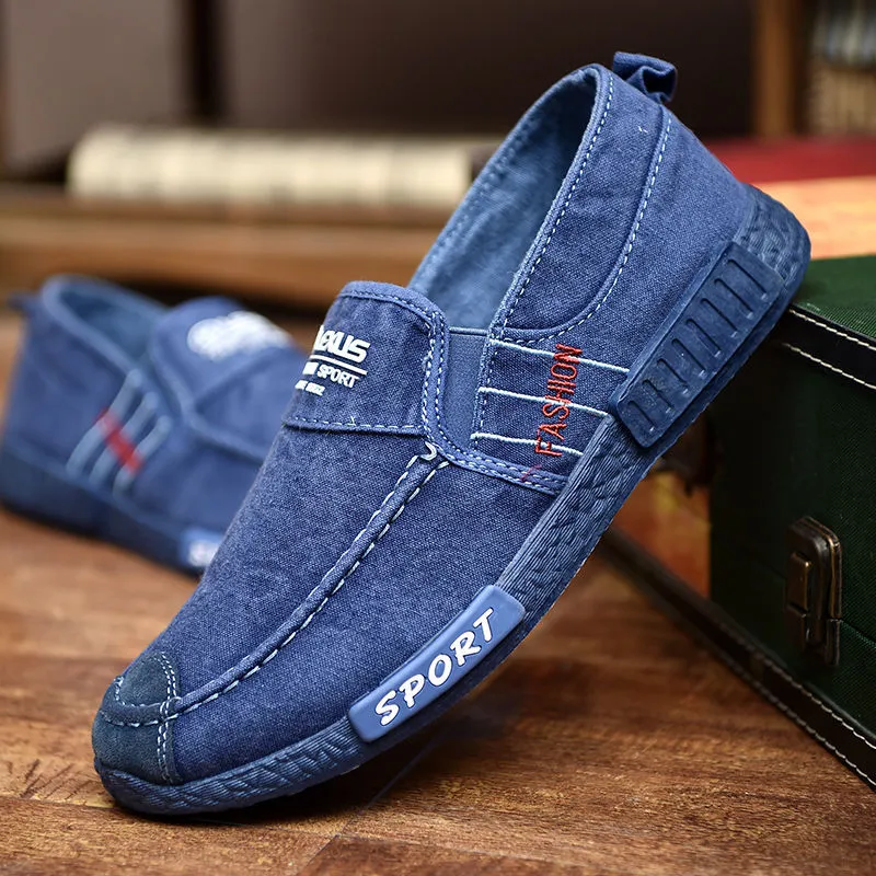 Fashionable men's canvas shoes explosive style washed cloth casual men's shoes canvas lazy shoes
