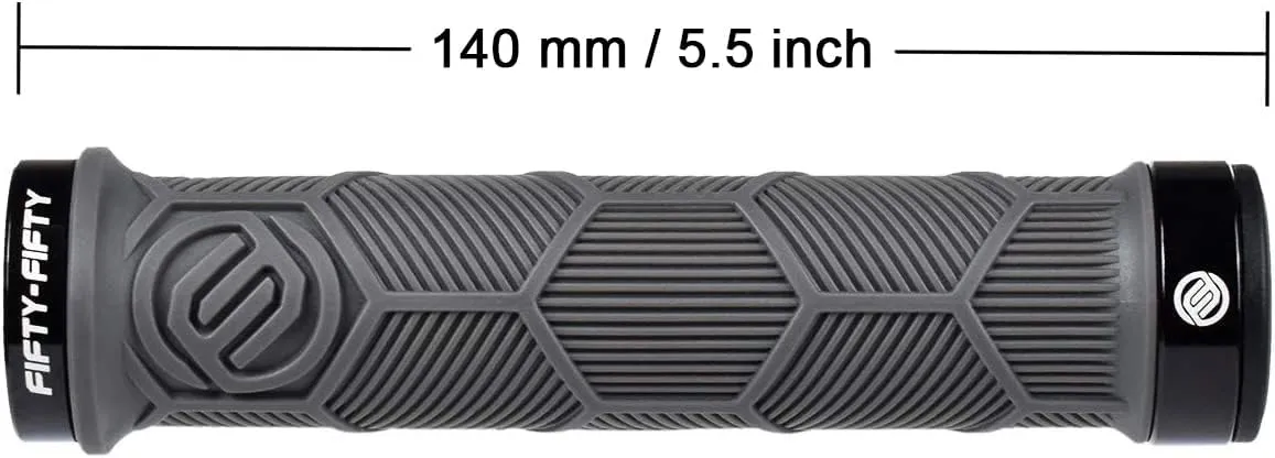 FIFTY-FIFTY Double Lock-On Mountain Bike Grips, Bicycle Handlebar Locking Grips, Non-Slip MTB Handle