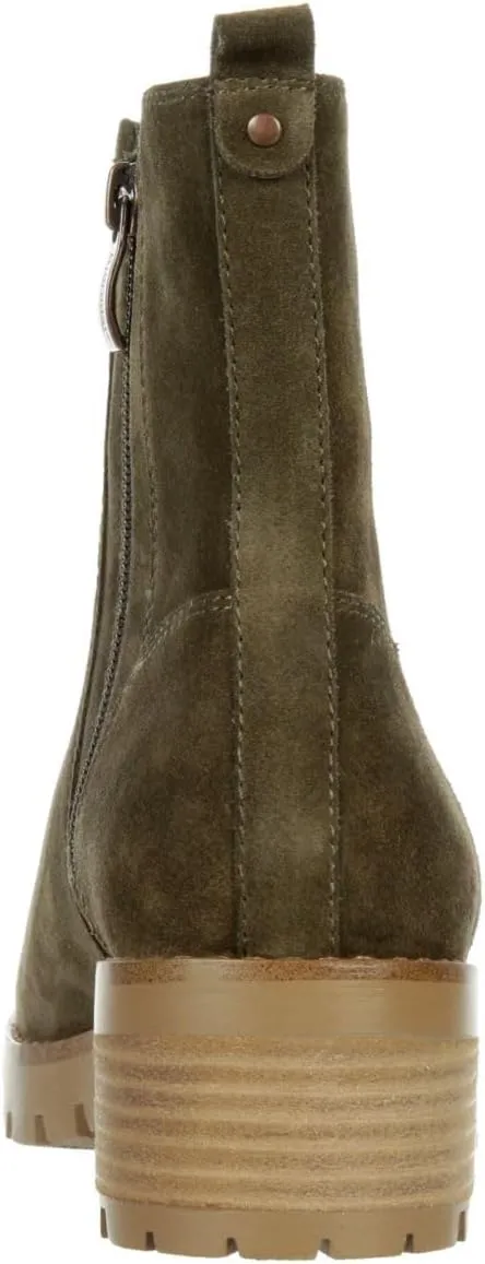 Finley - Women's Casual Slip-On Suede Lug Sole Chelsea Ankle Boots