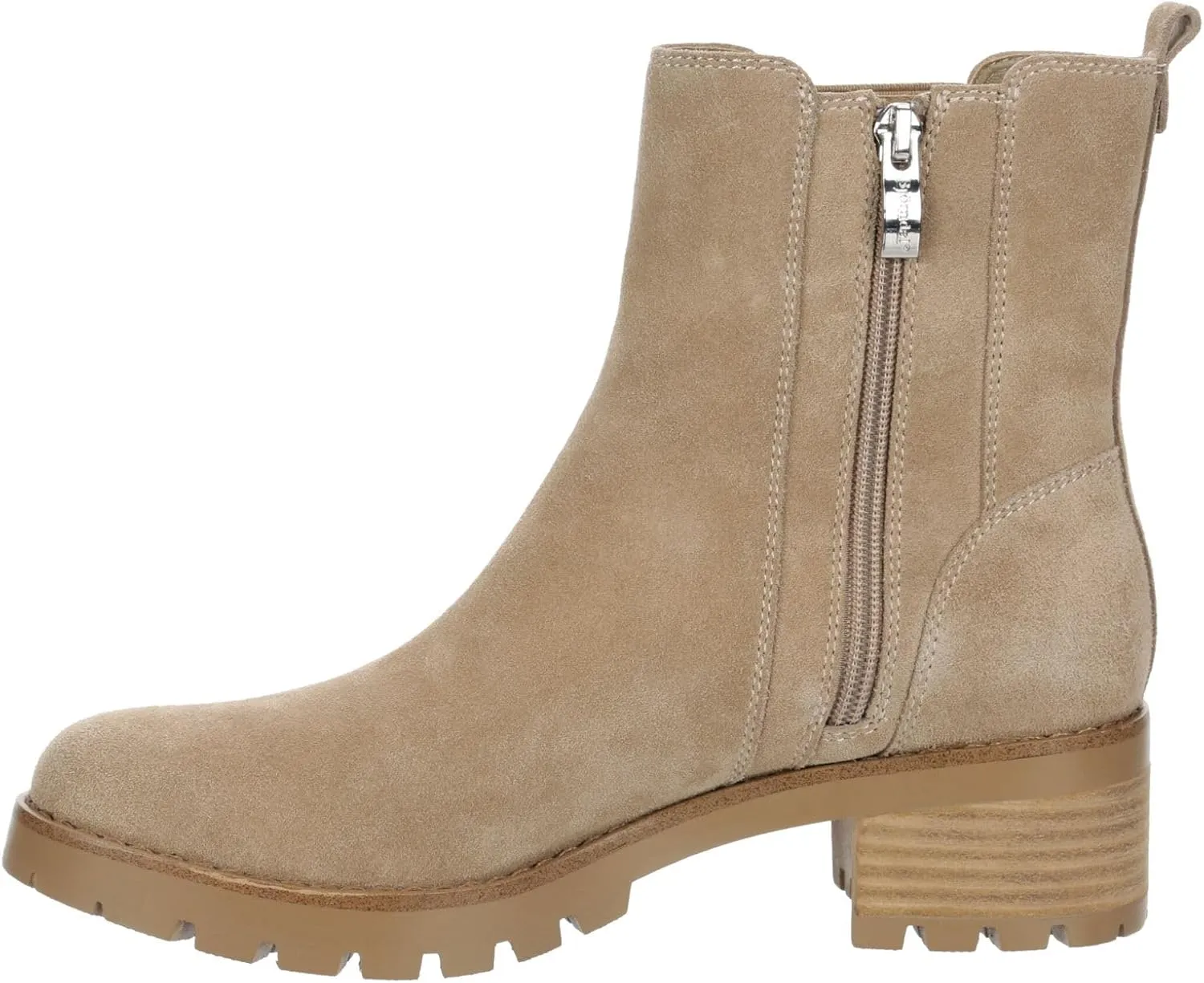 Finley - Women's Casual Slip-On Suede Lug Sole Chelsea Ankle Boots