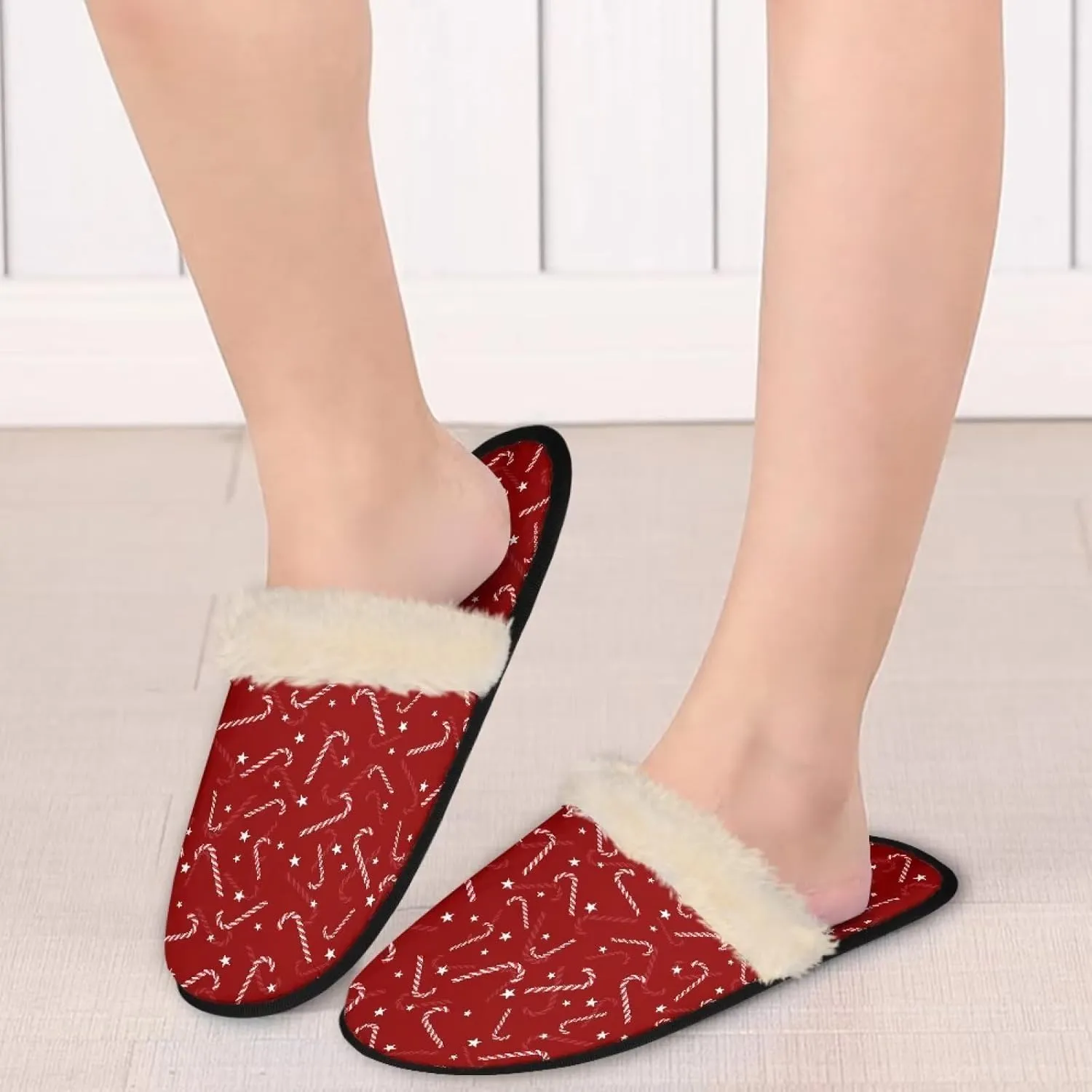 Flashideas House Slippers for Woman Fuzzy Keep Warm for Winter Indoor Soft Cushion Non-slip Fluffy Slides Slippers
