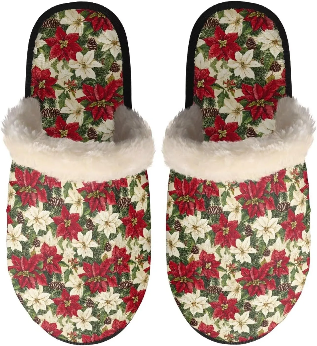Flashideas Slippers for Women Retro Soft Fuzzy Slippers Couple Casual Fluffy Slippers for Indoor and Outdoor