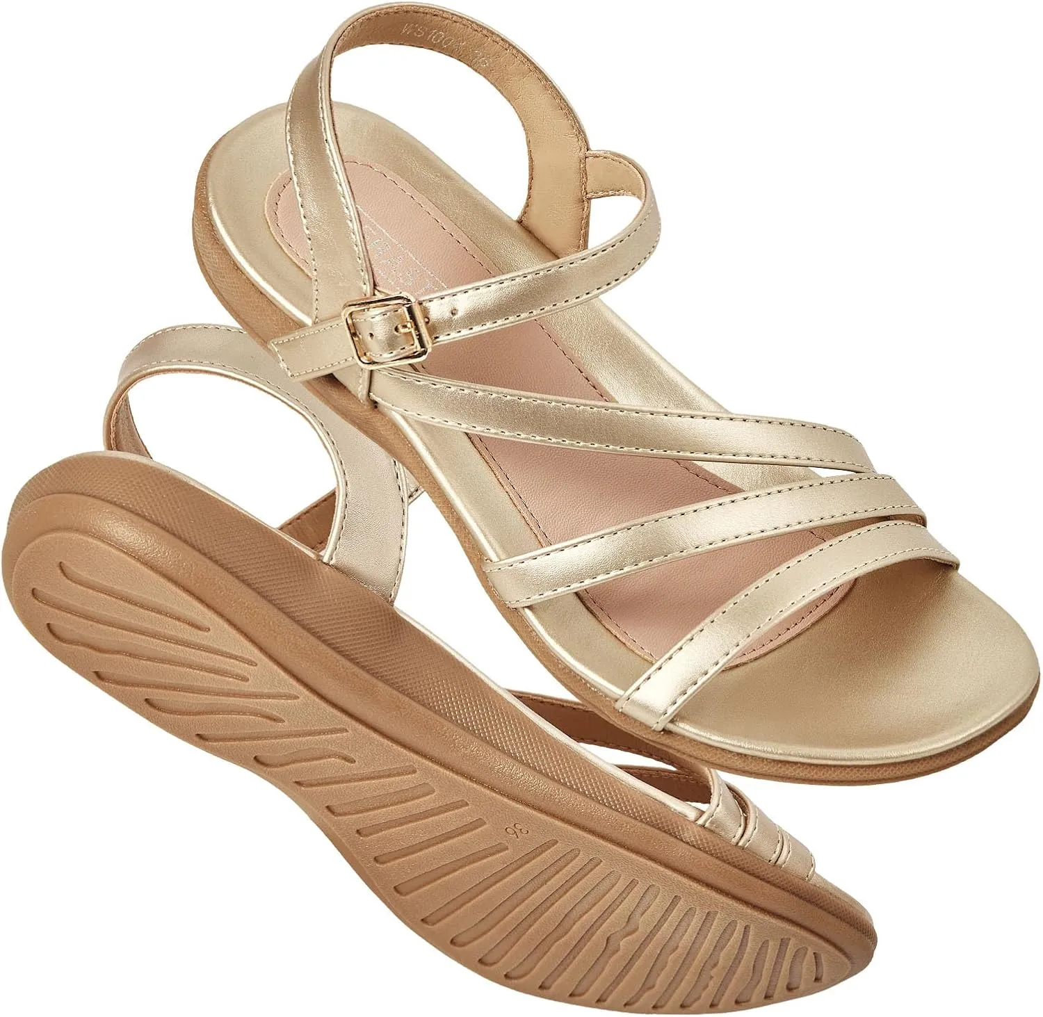 Flat Sandals for Women Dressy - Comfortable Walking Summer Womens Sandal