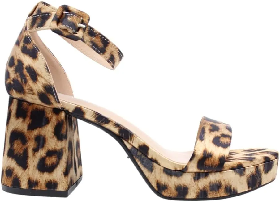 Forever Women Open Square Toe Single Band Chunky Heel Platform Dress Sandal Ankle Strap