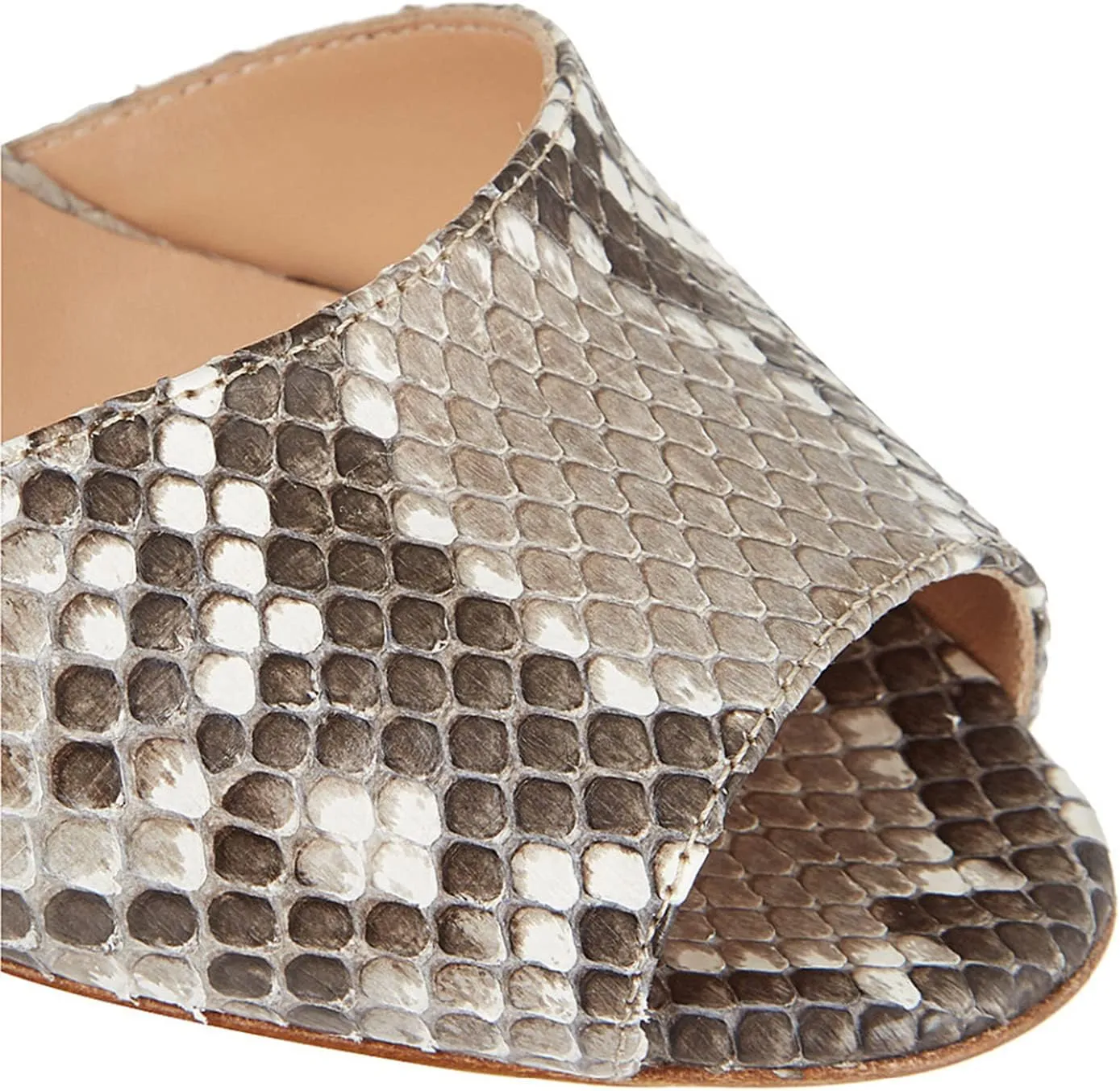 FOWT Women Sexy Embossed Snakeskin D'Orsay Pumps Open Peep Toe High Stiletto Heeled Sandals Ladies Slip on Blingbling Leather Chic Shoes for Dress Party Prom 4-16 M US Size