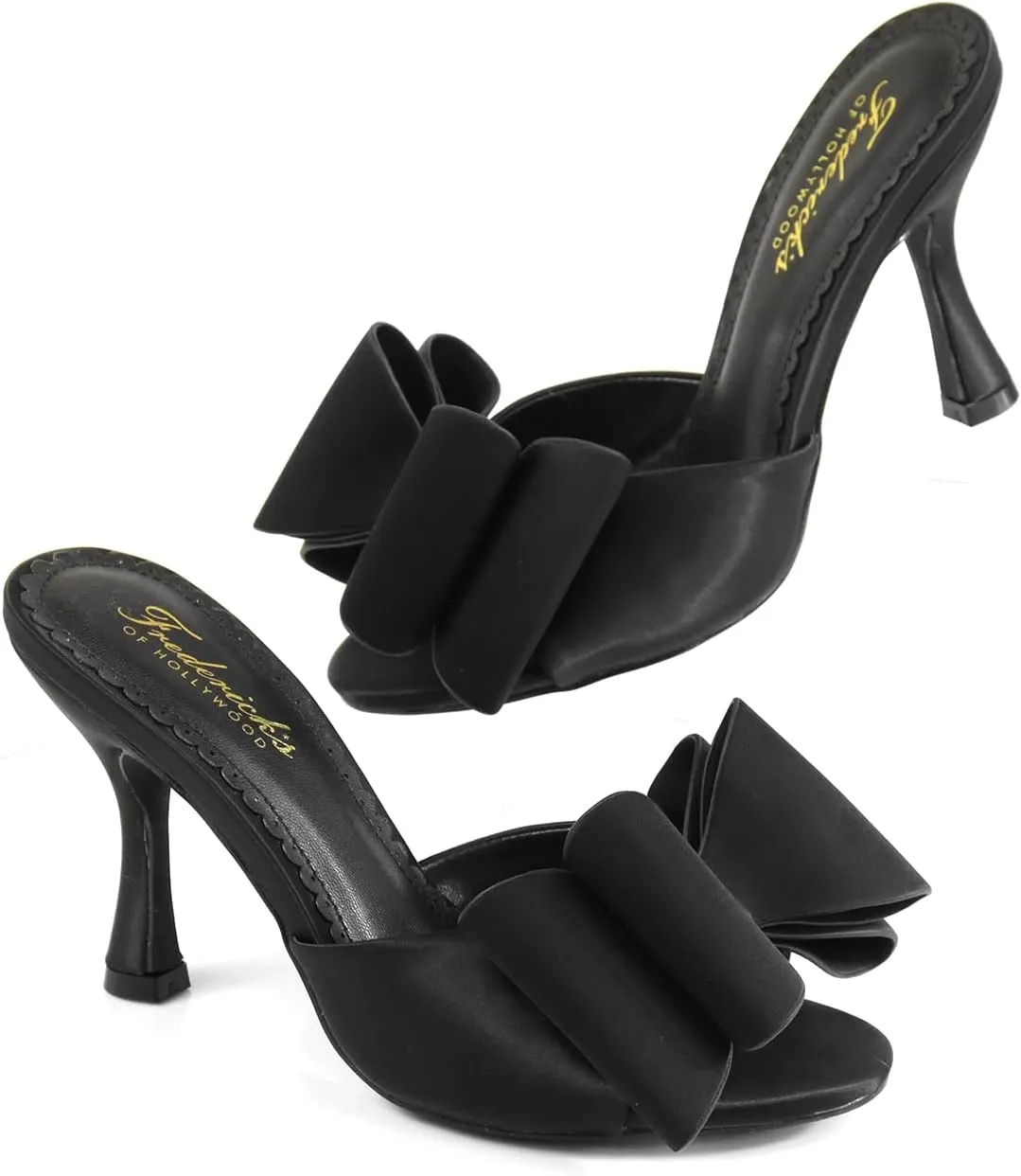 FREDERICK'S OF HOLLYWOOD Open Round Toe Bow W/Stiletto Heel, FOH-Nana