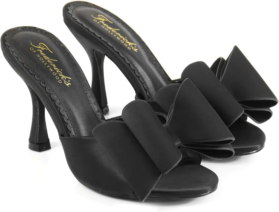 FREDERICK'S OF HOLLYWOOD Open Round Toe Bow W/Stiletto Heel, FOH-Nana