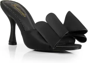 FREDERICK'S OF HOLLYWOOD Open Round Toe Bow W/Stiletto Heel, FOH-Nana