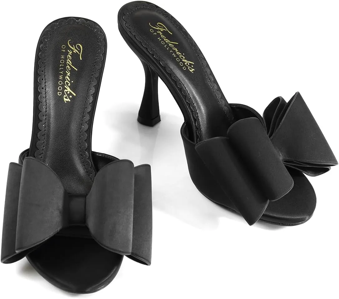 FREDERICK'S OF HOLLYWOOD Open Round Toe Bow W/Stiletto Heel, FOH-Nana
