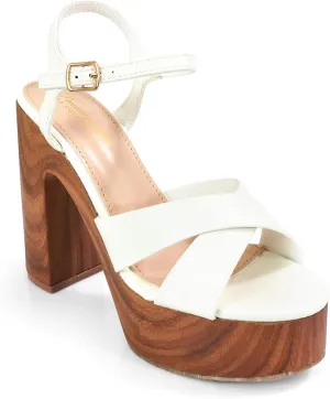 FREDERICK'S OF HOLLYWOOD X CROSS ANKLE STRAP W PRINTING HEEL, FOH-ANDAZ