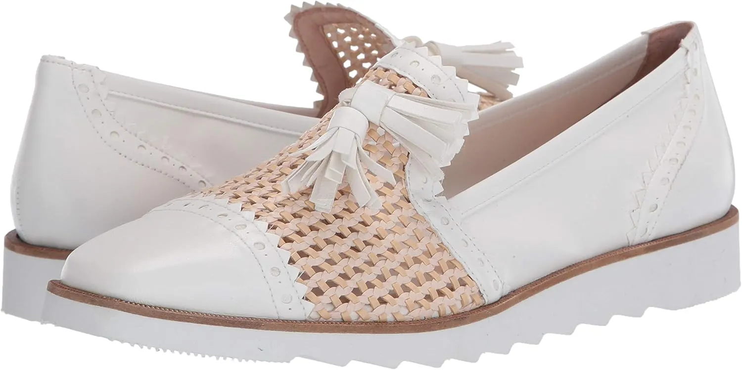 French Sole FS/NY Women's Woven Smoking Slipper Loafer Flat