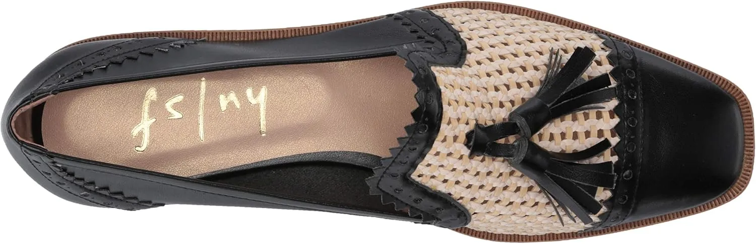 French Sole FS/NY Women's Woven Smoking Slipper Loafer Flat
