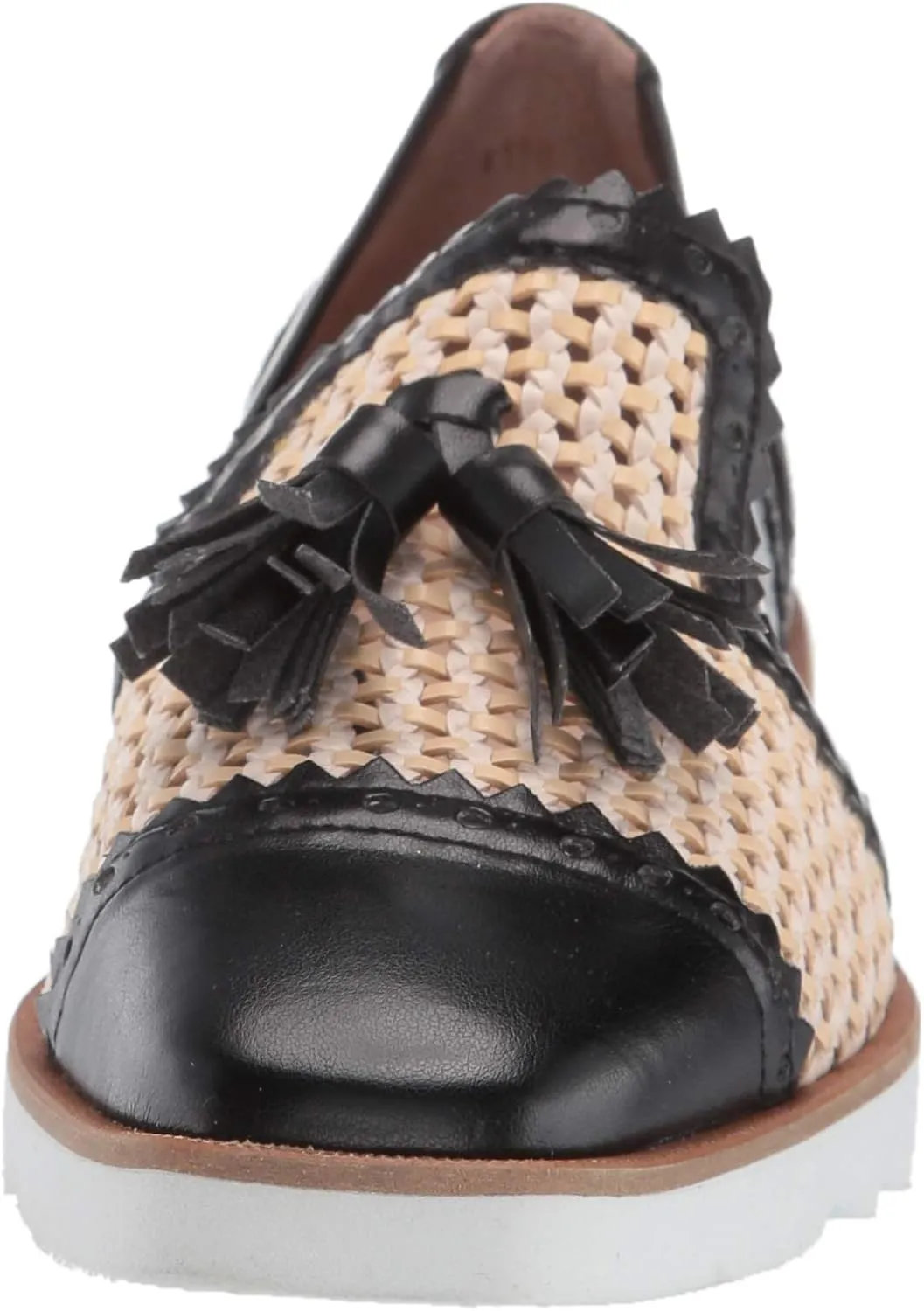French Sole FS/NY Women's Woven Smoking Slipper Loafer Flat