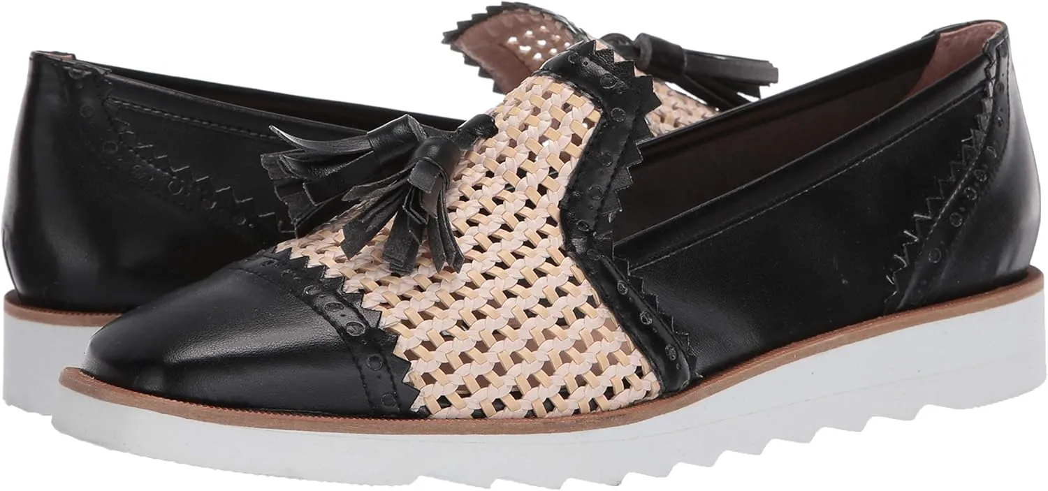 French Sole FS/NY Women's Woven Smoking Slipper Loafer Flat