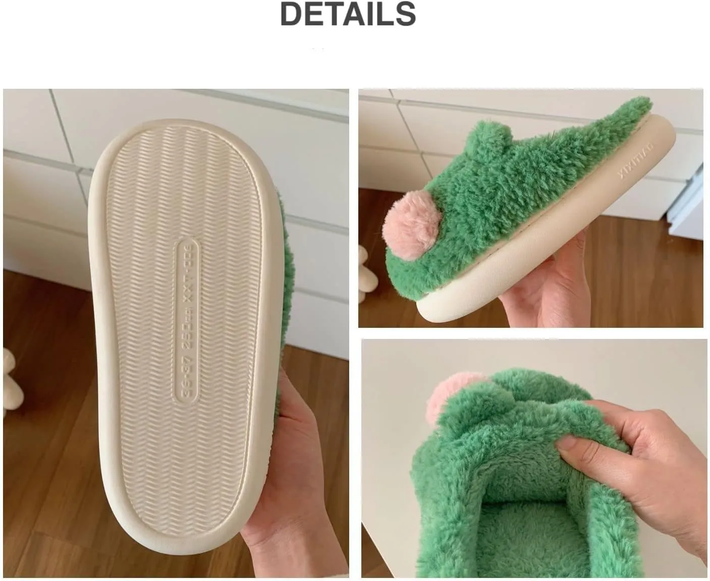 Frog Fuzzy Slippers for Women Teen Girls Cute Animal Fluffy House Slippers