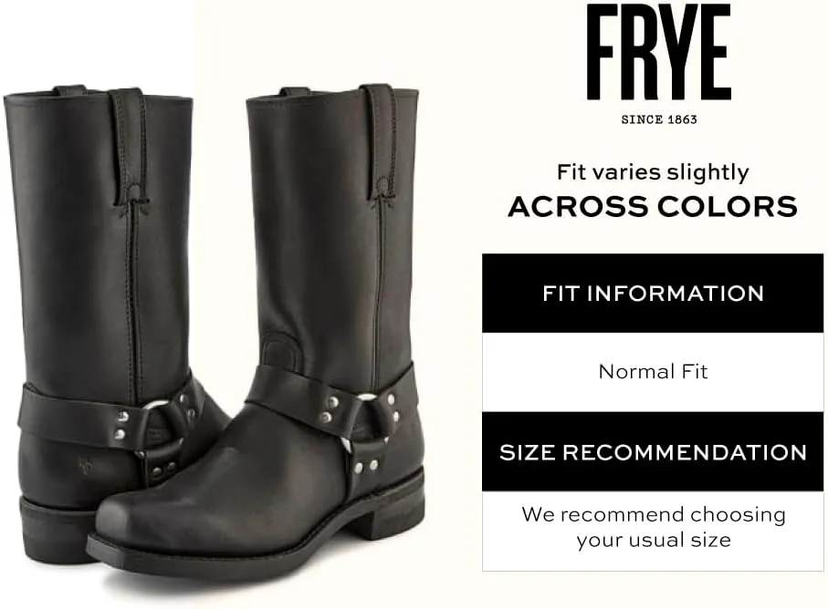 Frye Harness 12R Boots for Men with Oiled-Leather Upper, Goodyear Welt Construction, Stacked Leather Heel, and Nickel Hardware – 12” Shaft Height