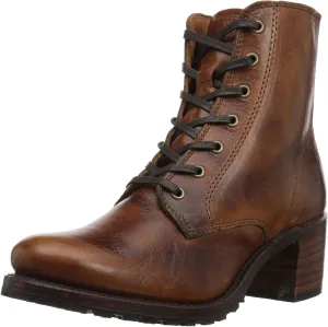 Frye Women's Sabrina 6G Lace Up Combat Boot, Cognac, 7.5