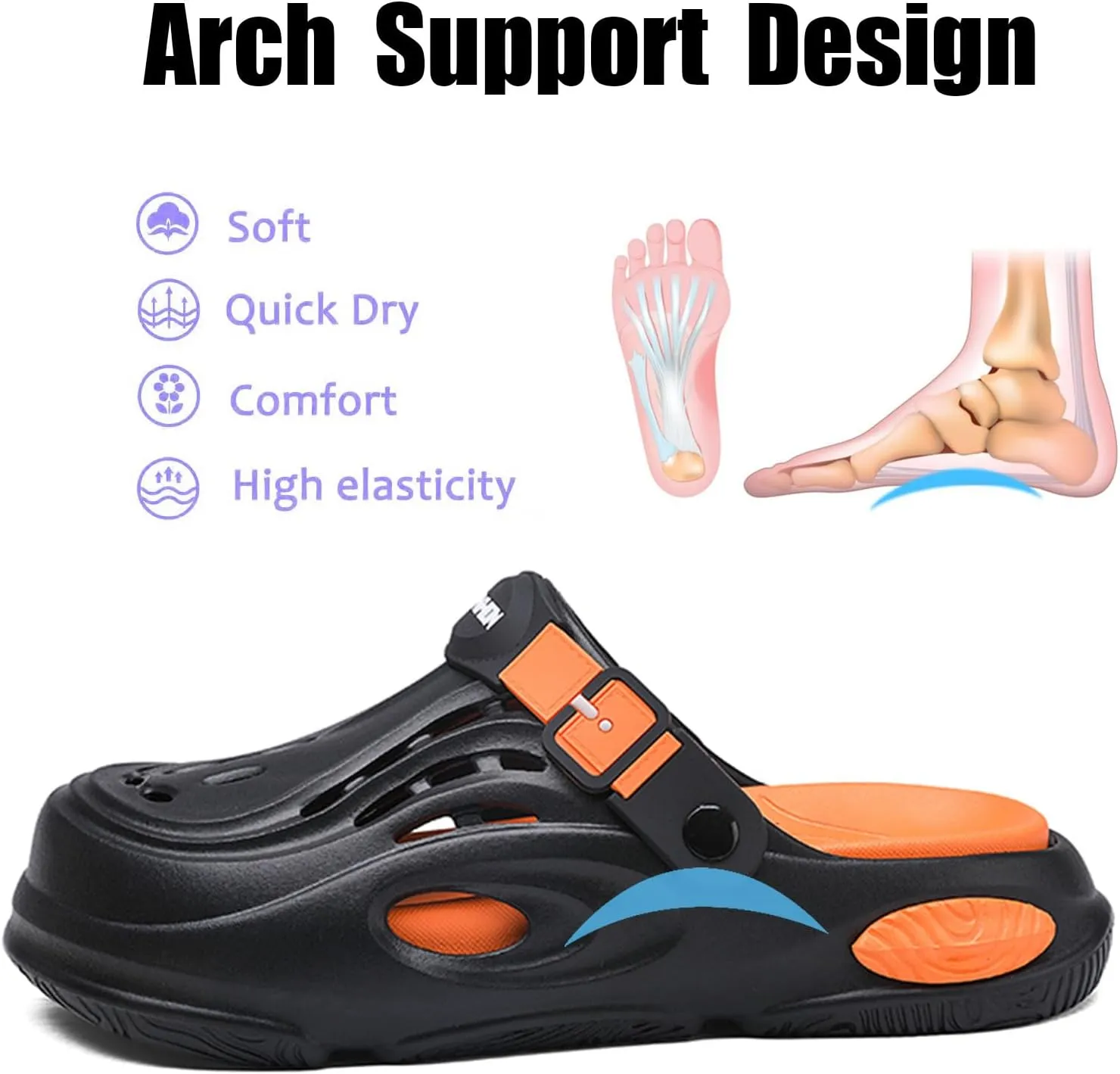 Garden Clogs Shoes for Mens Womens Outdoor Slip-on Beach Sandals with Arch Support Unisex Platform Classic Waterproof Lightweight