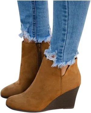 Gibobby Ankle Boot for Women Low Heel Womens Cowboy Boots Pointed Toe Faux Stacked Chunky Heels V Cut Zipper Booties