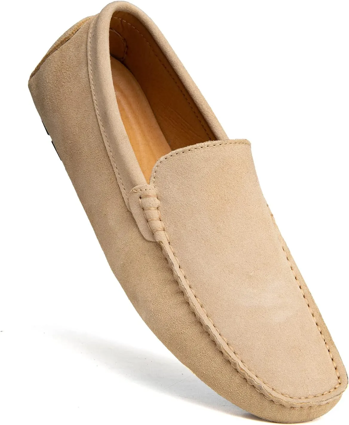 Go Tour Mens Handmade Suede Leather Casual Loafers Shoes