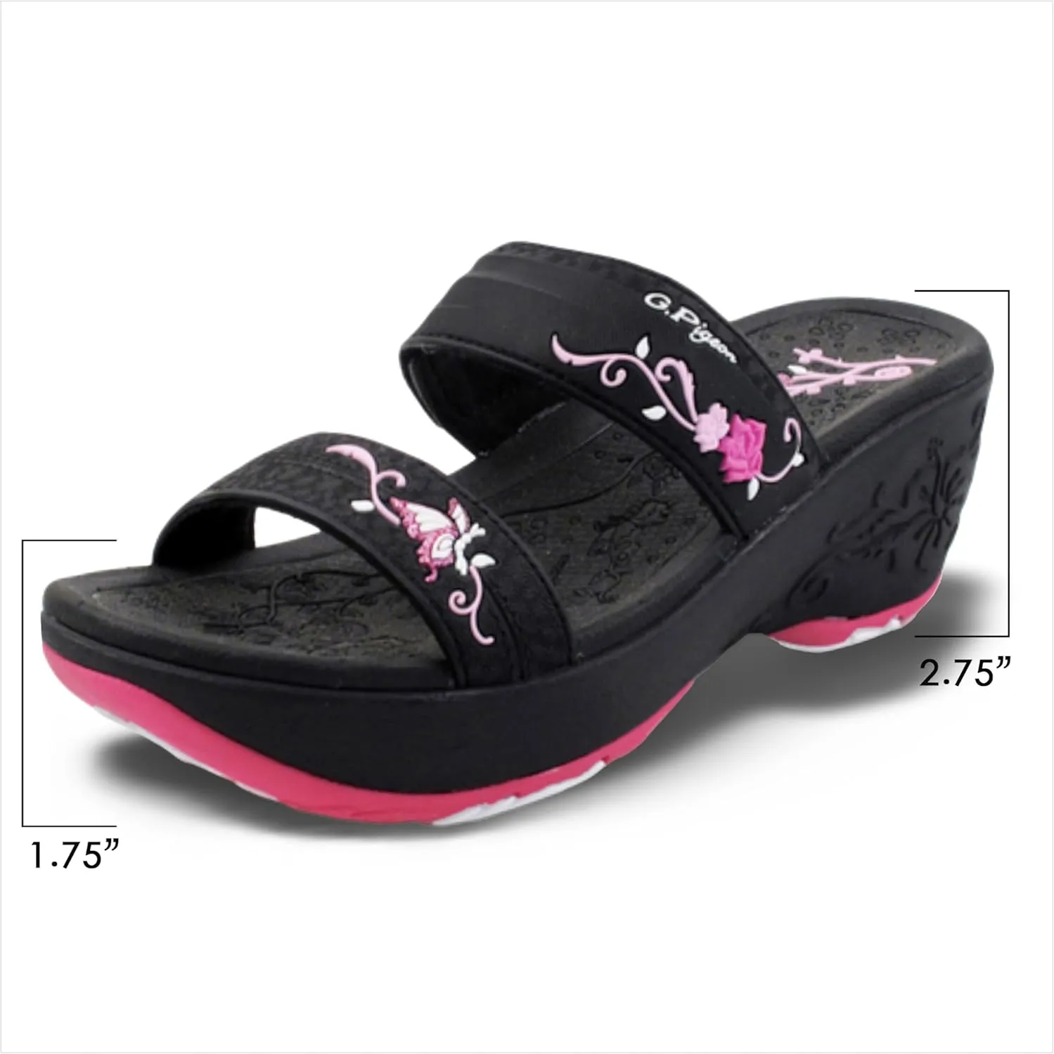 Gold Pigeon Shoes Comfortable Wedge Sandals, Women's Platform Sandals Casual Summer Beach, Heeled Wedges 2.75"