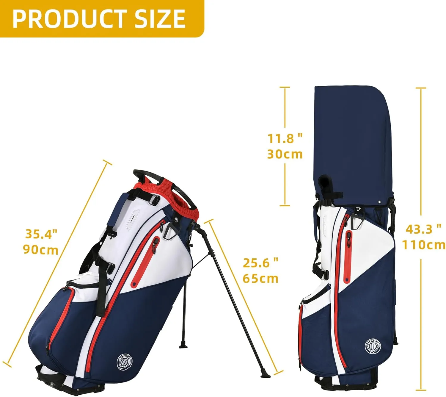 Golf Stand Bag 14 Way, Lightweight Golf Bags for Men Women with Stand, Padded Ergonomic Double Strap, Full Length Dividers, Multiple Pockets, Rain Hood