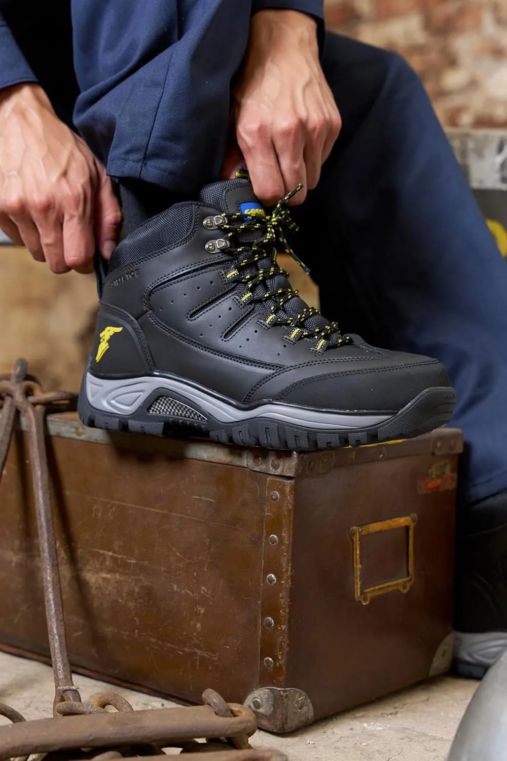 Goodyear Barrett Mens Boot -Steel Toe Work Boots for Men with Rugged Comfort & Protection