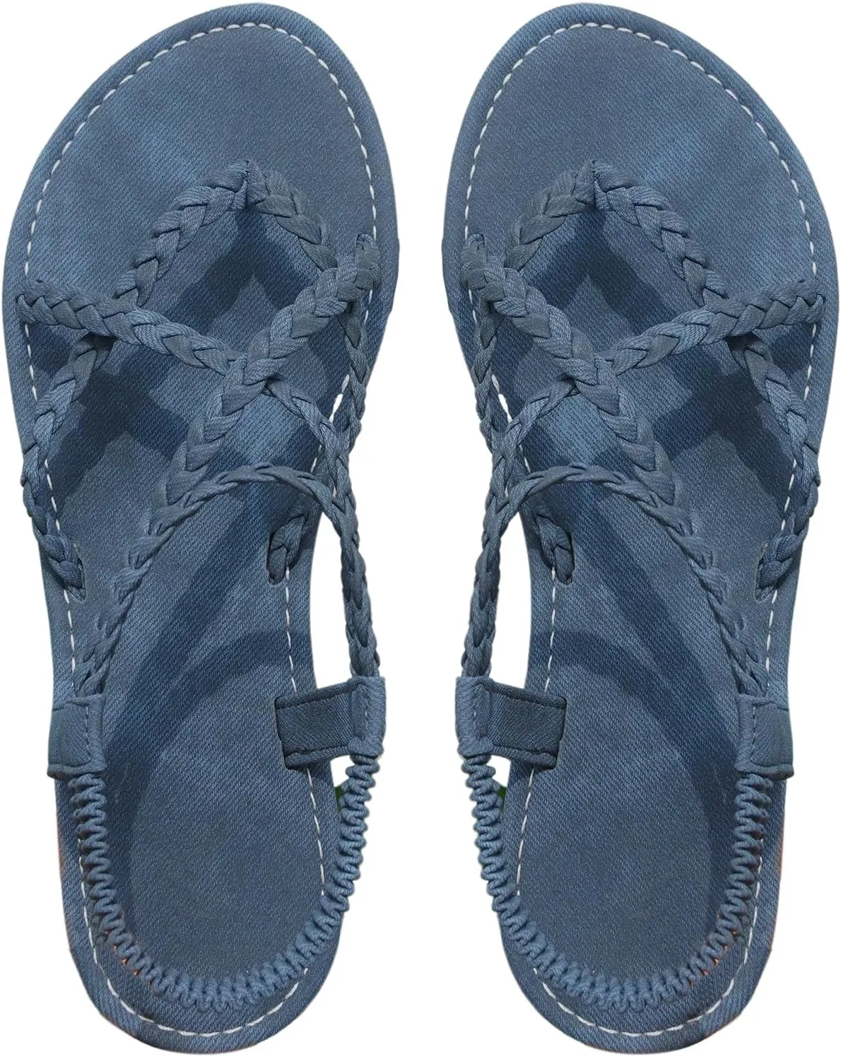 GORGLITTER Women's Leather Braided Ankle Strap Sandal Dressy Cute Thong Slippers Summer Vacation Flats Sandals 2025
