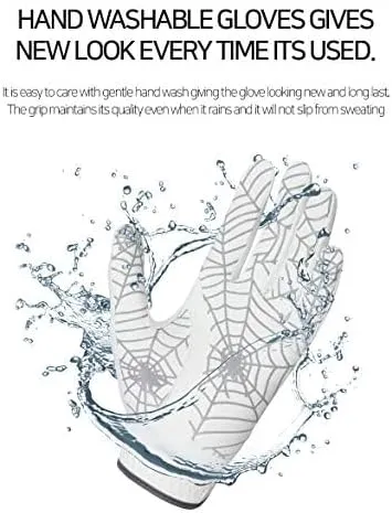 GOuft Spiderweb Golf Glove White Edition -Gray :Durable Suede: All Weather Golf Glove, Good Grip, Feel Soft/Comfort, and Long Lasting: Washable Glove.