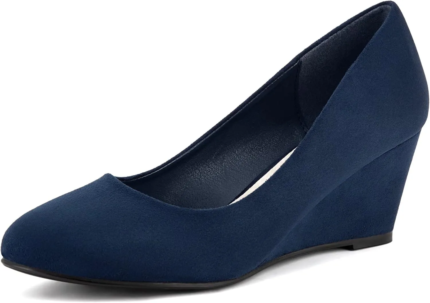 Greatonu Women's Wedge Pumps Closed Toe High Heel Slip on Office Dress Shoes