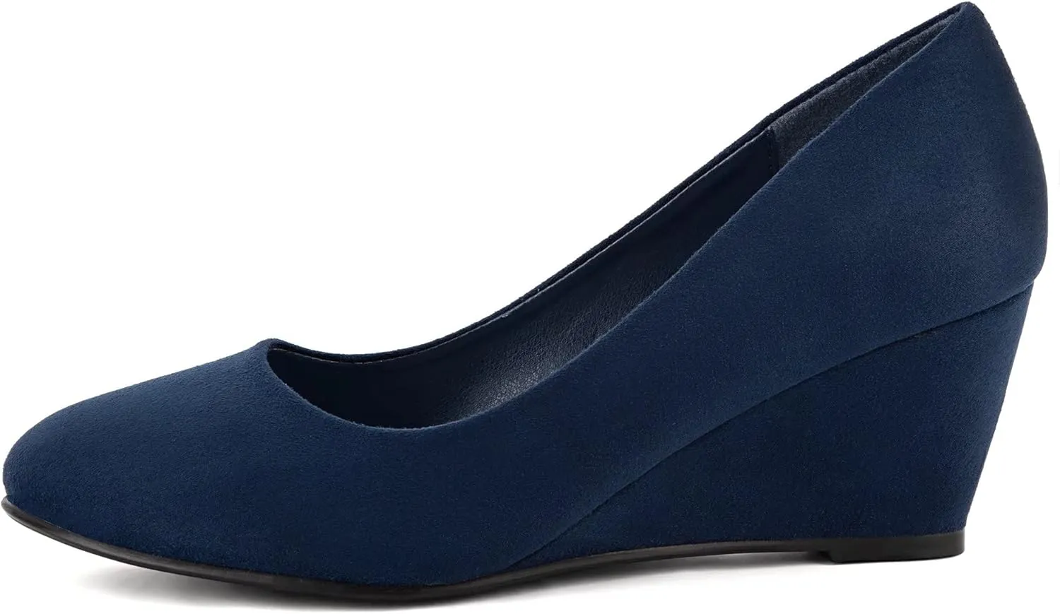 Greatonu Women's Wedge Pumps Closed Toe High Heel Slip on Office Dress Shoes
