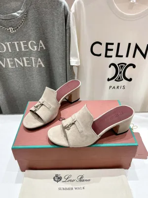 Grey Heel Sandal Velvet