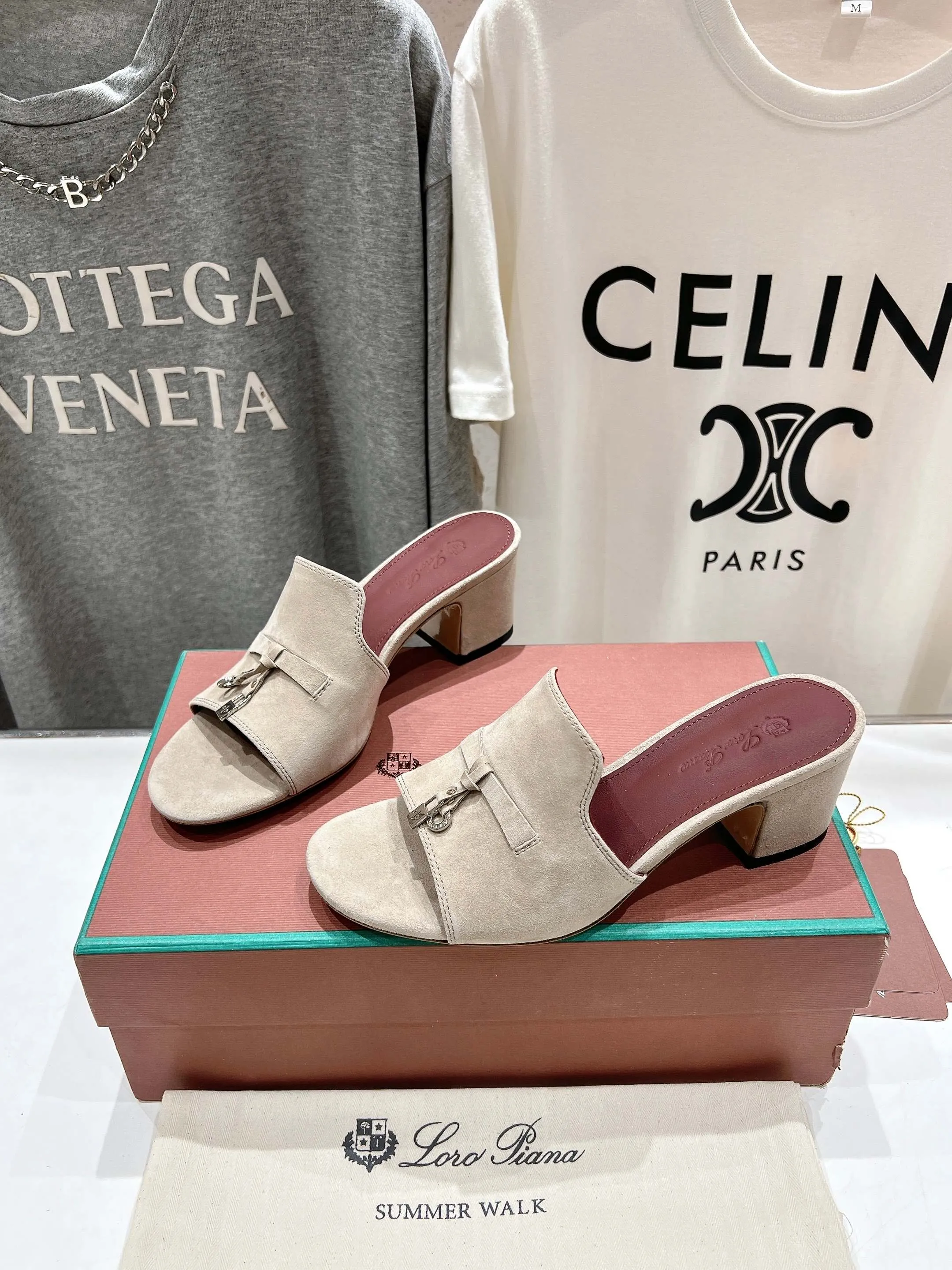 Grey Heel Sandal Velvet
