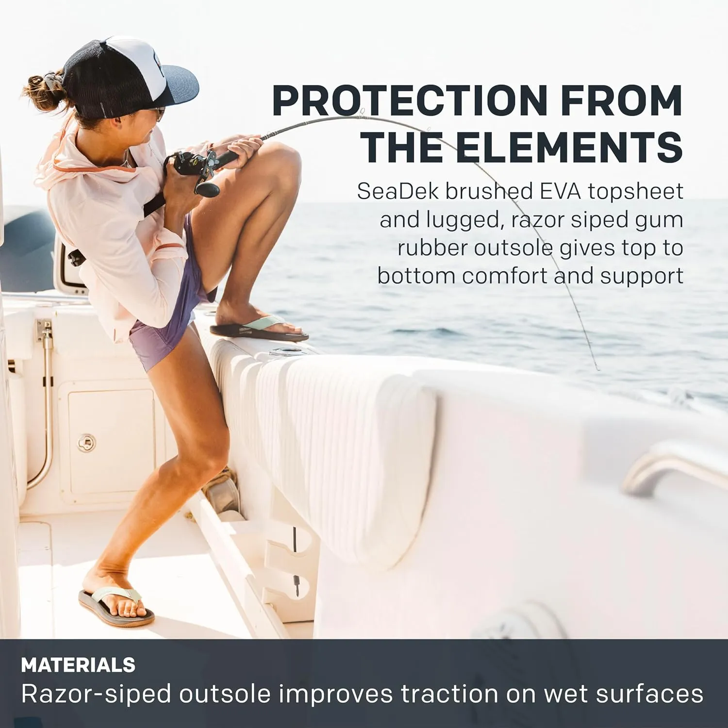 Grundens Women's Deck-Mate 3-Point Sandal | Comfortable, Water-Friendly Deck Sandal for Fishing, Boating, and Beachwear