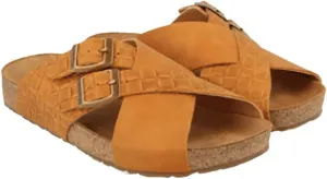 HAFLINGER Amiga Elegant Leather Sandals with Rubber Sole and Cork Latex Footbed Unisex