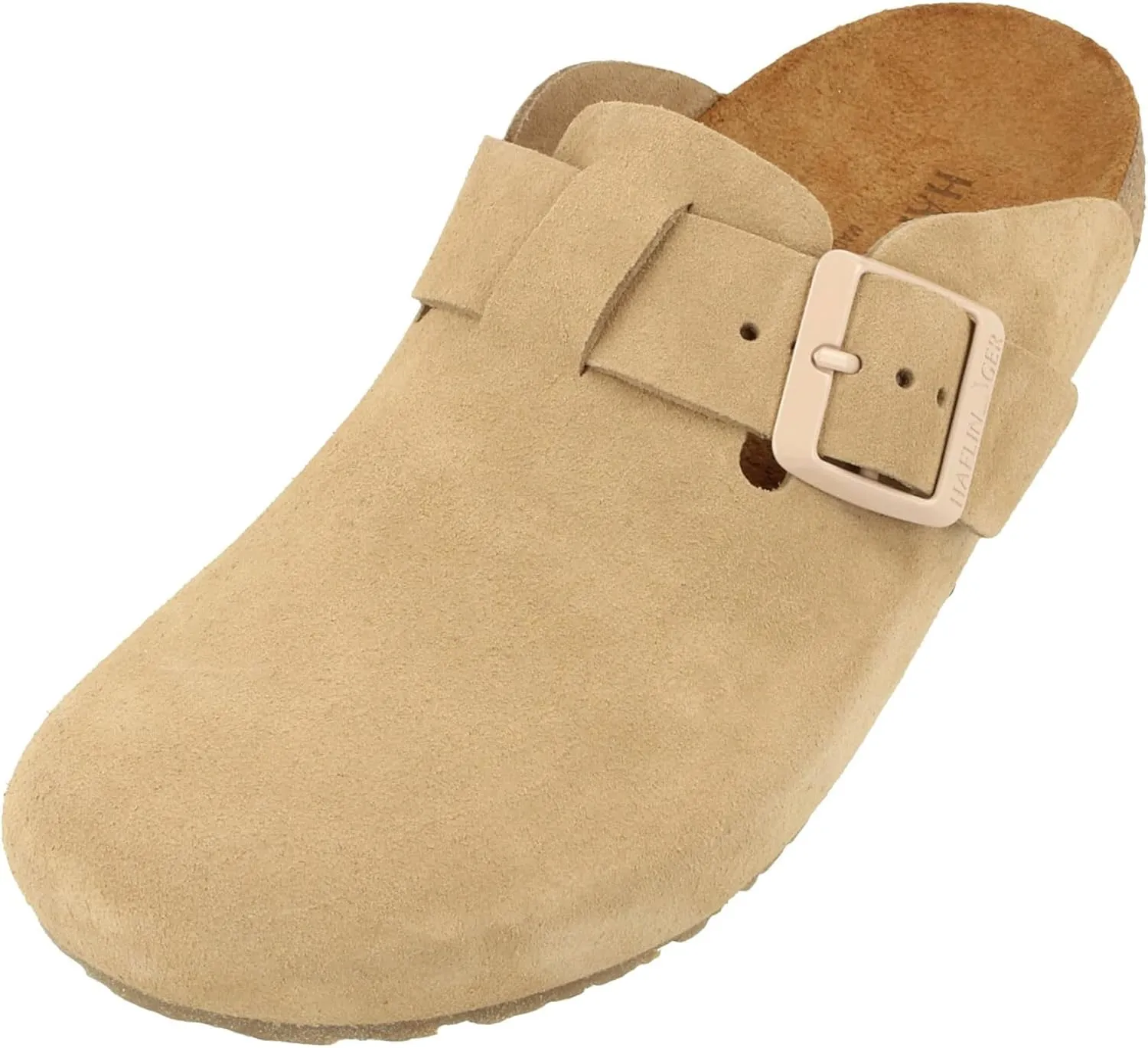 HAFLINGER Porto Elegant Leather Clog with Rubber Sole and Cork Latex Footbed Slipper Unisex