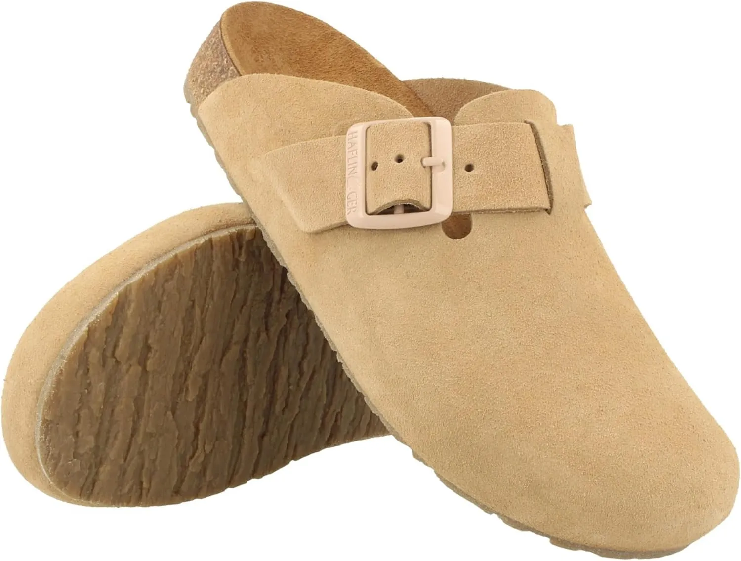 HAFLINGER Porto Elegant Leather Clog with Rubber Sole and Cork Latex Footbed Slipper Unisex