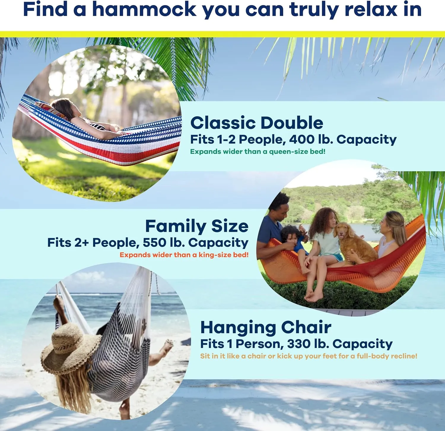 Handwoven Hammock by Yellow Leaf Hammocks - Double Size, Fits 1-2 PPL, 400lb max - Weathersafe, Super Strong, Easy to Hang, Ultra Soft, Artisan Made - Color: Desert Multicolor