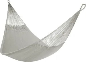 Handwoven Hammock by Yellow Leaf Hammocks - Double Size, Fits 1-2 PPL, 400lb max - Weathersafe, Super Strong, Easy to Hang, Ultra Soft, Artisan Made - Color: Grey