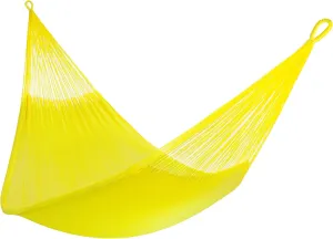 Handwoven Hammock by Yellow Leaf Hammocks - Family Size, Fits 2  PPL, 550lb max - Weathersafe, Super Strong, Easy to Hang, Ultra Soft, Artisan Made - Color: Yellow