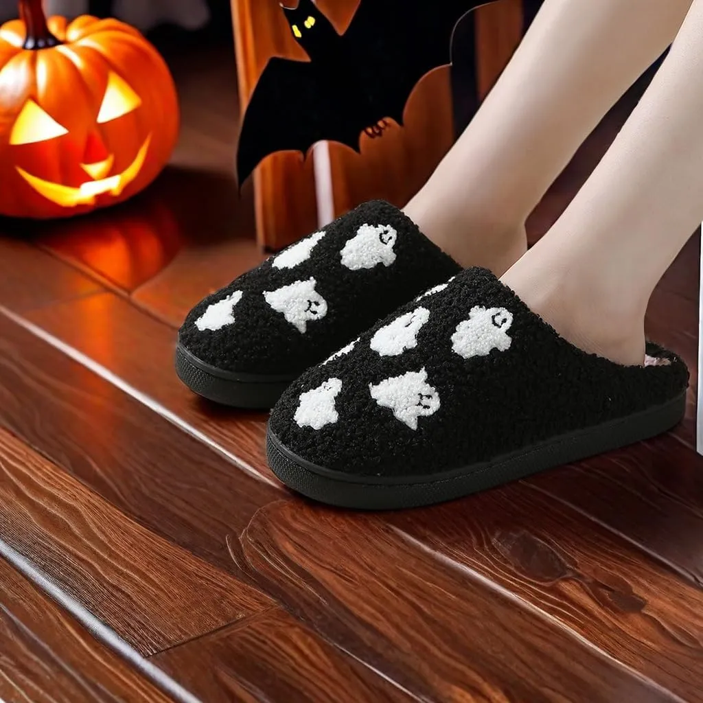 Happy Face Slippers for Women Men,Retro Soft Cozy Comfy Plush Lightweight House Slippers Slip-on Indoor Outdoor Slippers,Slip on Anti-Skid Sole