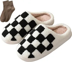 Happy Face Slippers for Women Men,Retro Soft Cozy Comfy Plush Lightweight House Slippers Slip-on Indoor Outdoor Slippers,Slip on Anti-Skid Sole