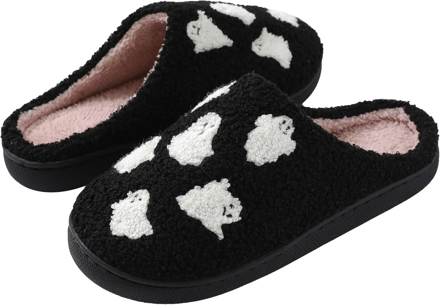 Happy Face Slippers for Women Men,Retro Soft Cozy Comfy Plush Lightweight House Slippers Slip-on Indoor Outdoor Slippers,Slip on Anti-Skid Sole
