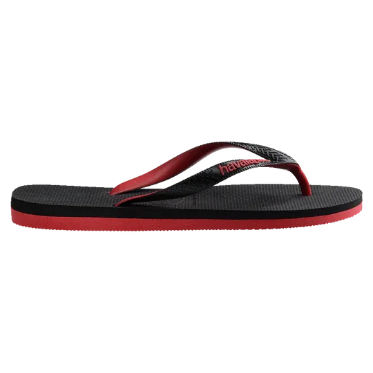 .Havaianas Mens Top Rubber Black / Red Logo  - (TOPRubber9710) - HVMELO - F