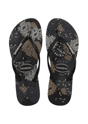 .Havaianas Womens H.SL Bloom CF - (SLIM LOGO METALLIC PRINT) - HV11 - F