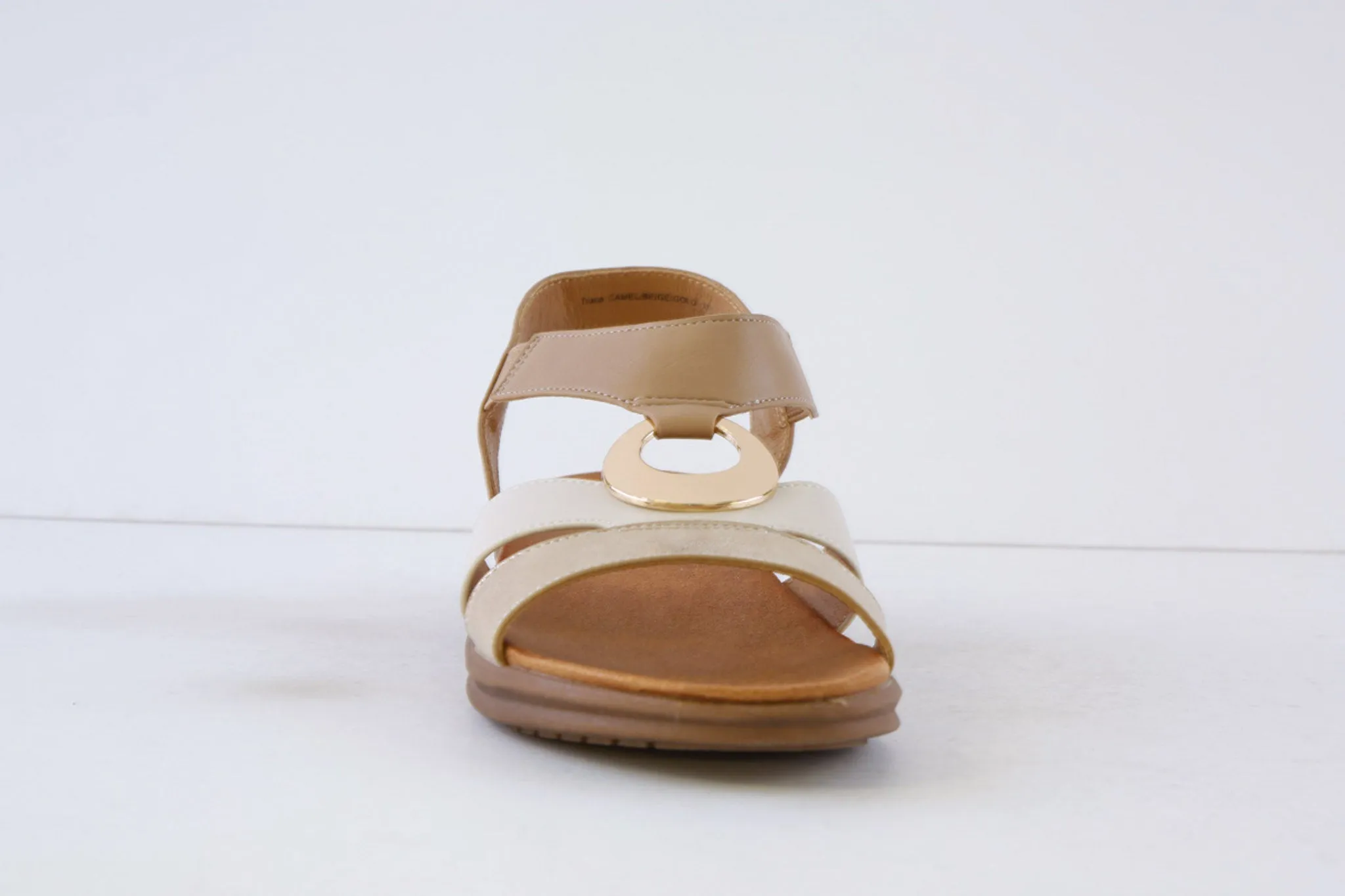 HEAVENLY FEET - TRACE FLAT FASHION SANDAL - GOLD/BEIGE