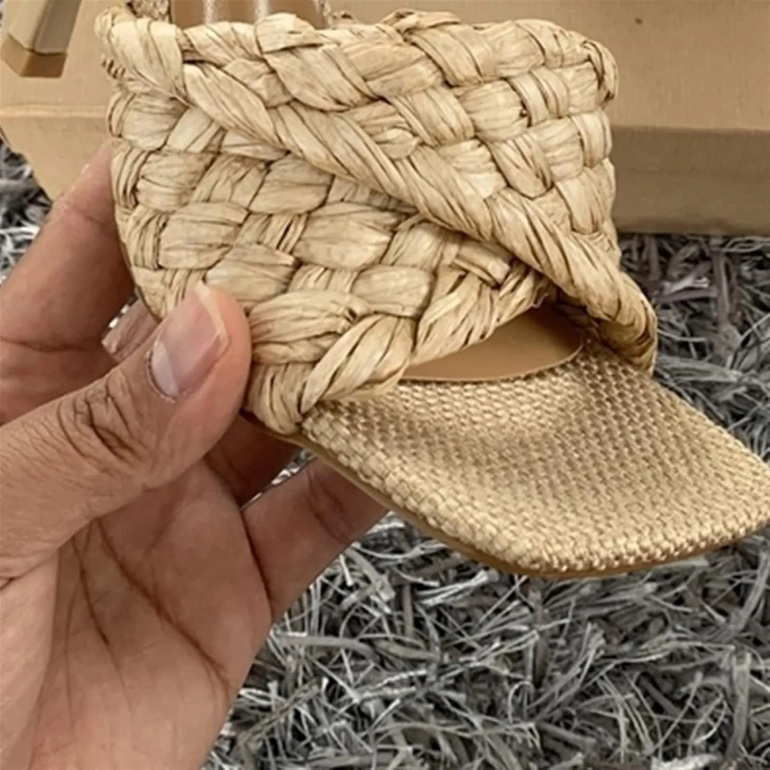 Heels Women Sandals Slipper Summer Ladies Slides Square Open Toe High Heel Mules Slip On Sandal Shoes